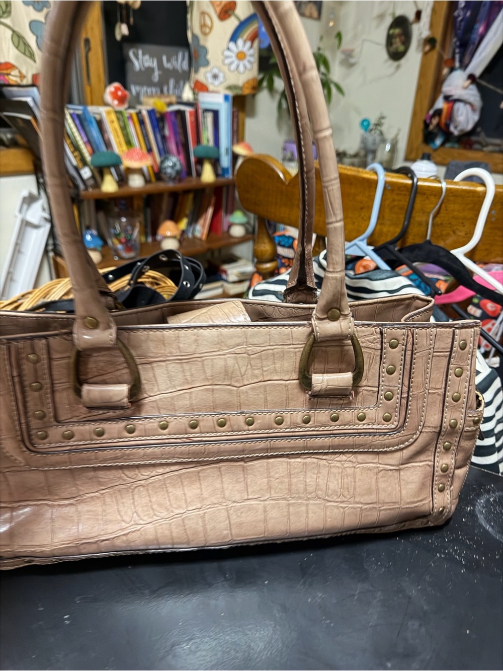 Classic Croc-Embossed Tote Bag in Nude Pink AUTHENTIC STILL IN NEW CONDITION